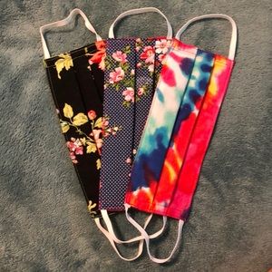 Patterned Handmade Facemasks 3 pack